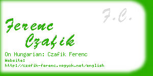 ferenc czafik business card